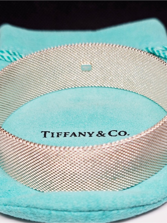 Tiffany & Co. Jewelry - Tiffany & Co. Silver Mesh Bangle with Tiffany Blue Pouch